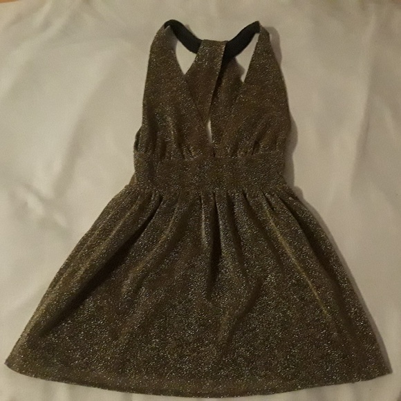 {Nasty Gal} Struck Gold Metallic Mini Dress NWT S - Picture 5 of 8